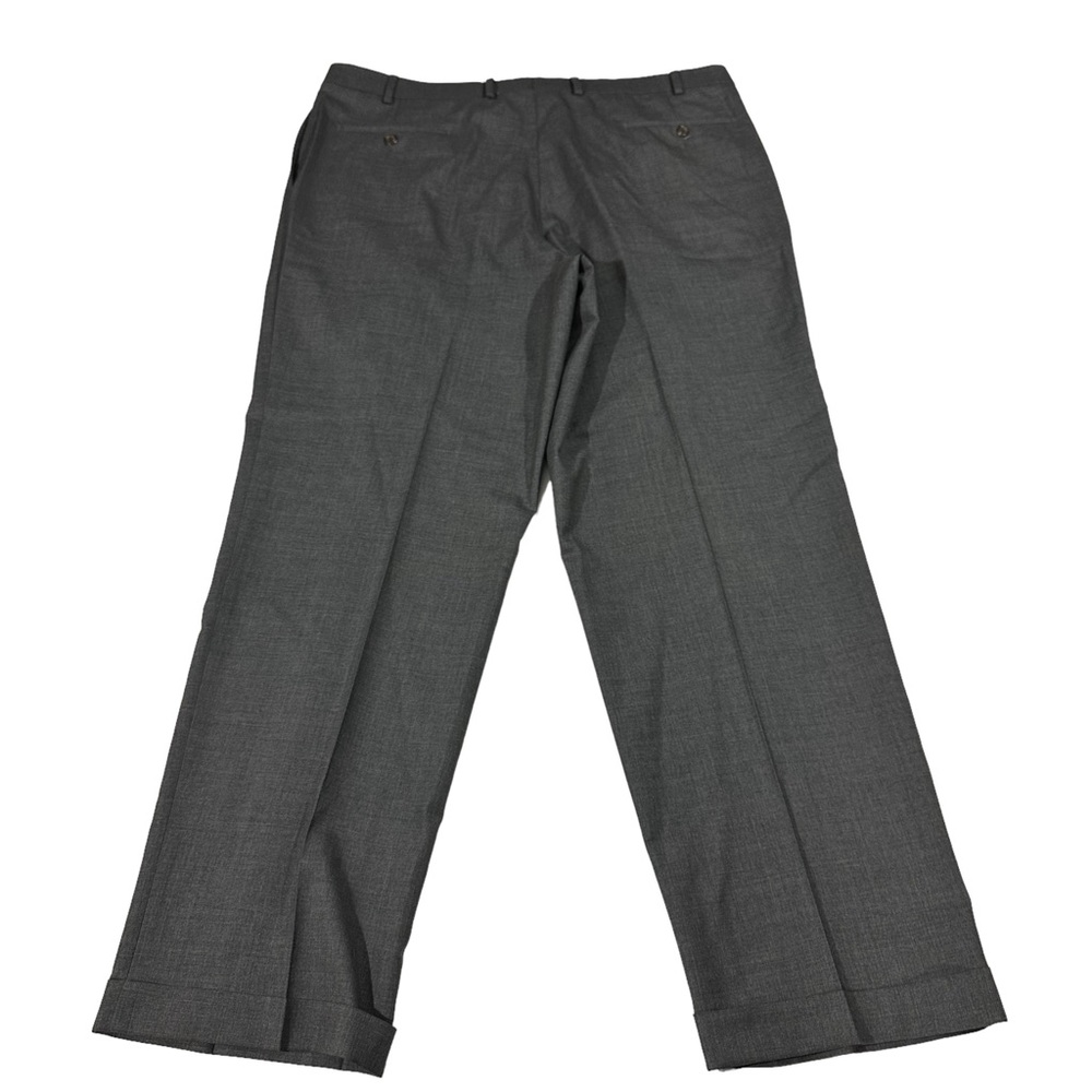 Ralph Lauren Total Comfort Grey 100% Wool Suit Pants Sz 40x32 Pleated Cuffed Hem - Picture 8 of 11